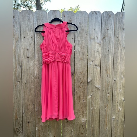 JS Boutique Barbie pink formal dress ruffle size 4 rhinestone prom dance - Picture 9 of 11
